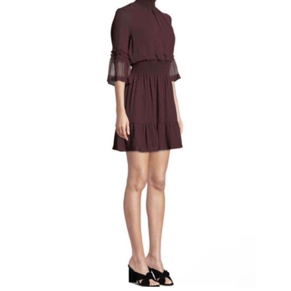 Kobi Halperin Lacie Silk Chiffon Tiered Smocked Mini Dress Size S